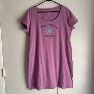 Life is Good Purple Peaceful State Night Gown Women’s XL Pajamas Short Sleeve
